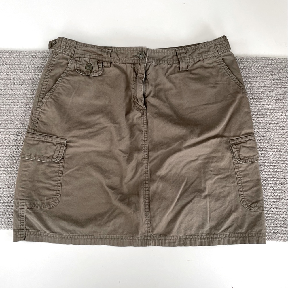 Vintage Y2K Massini Olive Green Cargo Skirt 100% Cotton Size 10